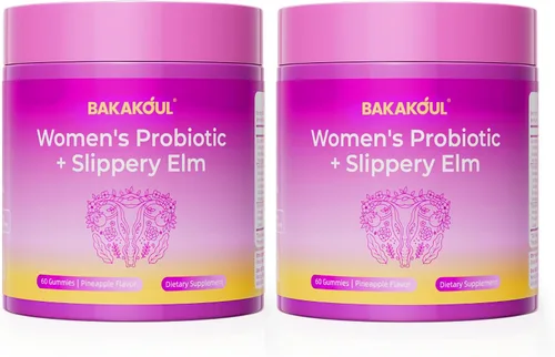 Miniatura 8 de BAKAKOUL Gomitas de probióticos femeninos para mujeres, probióticos vaginales con olmo resbaladizo, prebióticos y probióticos que apoyan