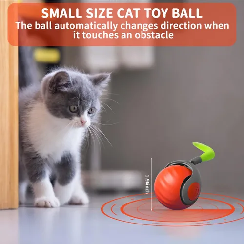 Miniatura 2 de Juguete interactivo para gatos con pluma, bola inteligente para gatos de interior, juguetes automáticos activados por movimiento, juguetes Azul