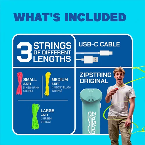 Miniatura 9 de ZipString Original - Como se ve en Shark Tank - Juguete clásico de lanzador de cuerda, perfecto para niños y adultos - Lanza un lazo de cuerda