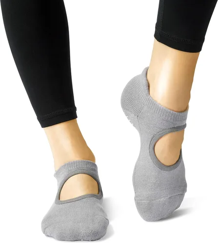 Miniatura 5 de LA ACTIVE Grip Socks - 3 Pairs - Yoga Pilates Barre Ballet Non Slip Crew Hospital