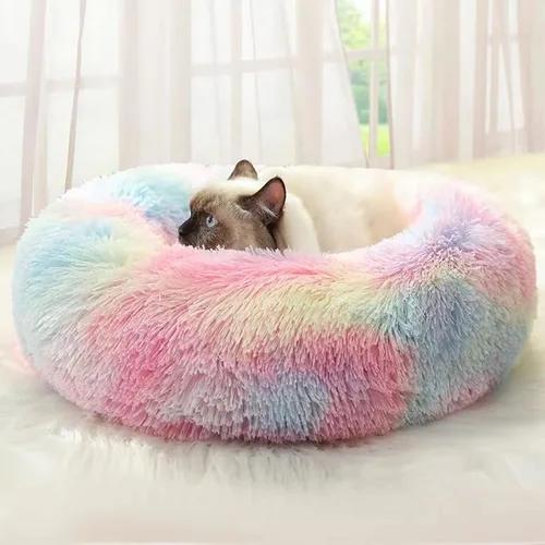 Miniatura 22 de Nisrada Cama para perros pequeños, medianos y grandes, 20 pulgadas, relajante, lavable, redonda, acogedora, suave, cama para mascotas para cachorros