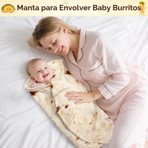 Miniatura 2 de mermaker - Manta de tortilla de burritos para envolver al bebé, para recién nacidos y niños pequeños, 285 GSM, manta de franela suave y envolvente