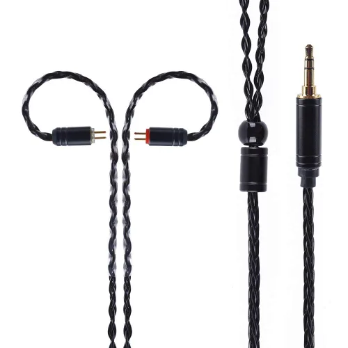 Miniatura 2 de H HIFIHEAR Cable de repuesto mejorado para auriculares, 8 núcleos, cable de cobre chapado en plata con cable IEM de 2 pines de 0.031 in para UM3X