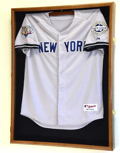 Miniatura 4 de XL Jersey Vitrina 98% Protección UV - Fútbol/Hockey/Béisbol/Baloncesto/Fútbol Shadowbox Montaje en Pared negro (Black Wood Finish)