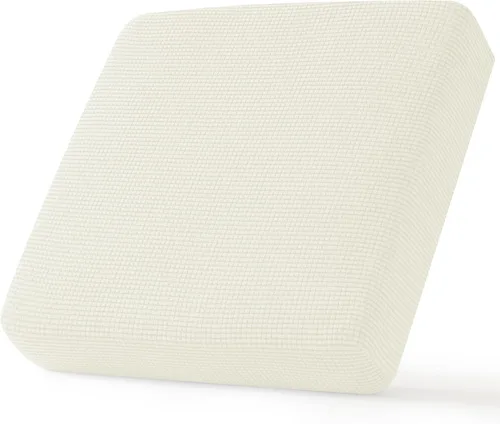 Miniatura 80 de CHUN YI - Funda elástica de cojín para sofá biplaza, funda de asiento de sofá con tela jacquard de elastano (mediana, color marfil blanco)