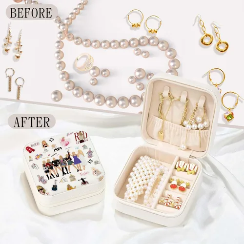 Miniatura 3 de asklove Joyero pequeño para álbumes de fans de T-S, joyería de viaje inspirada, regalo para amantes de la música, joyero de viaje para anillos