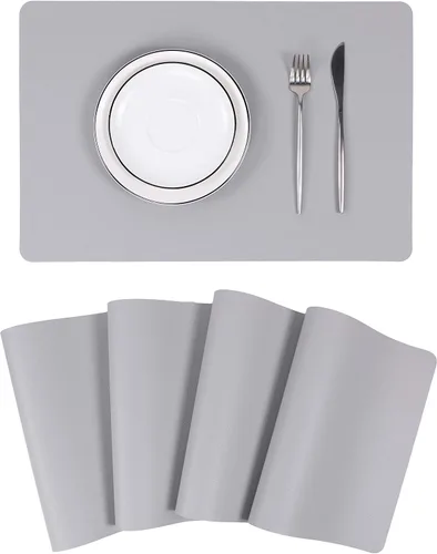 Miniatura 16 de Manteles individuales lavables de cuero para mesa, impermeables, resistentes al calor, fáciles de limpiar para mesa de comedor, cocina