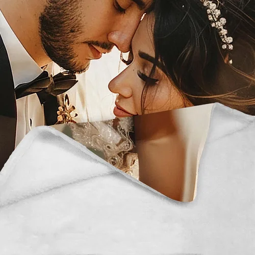 Miniatura 5 de Yofair - Manta personalizada con imagen y texto "I Love You" para aniversario, regalos, boda, mujeres, hombres, pareja, novio, novia, esposa y esposo