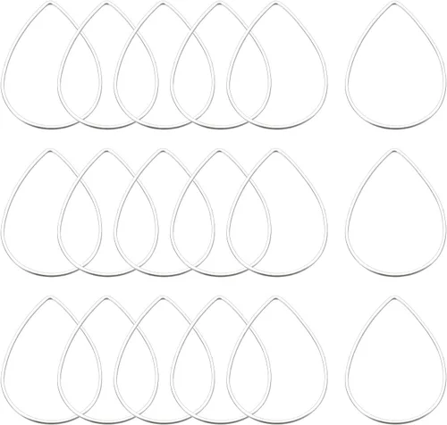 Miniatura 9 de MECCANIXITY Enlace de aro con cuentas de lágrima, bisel abierto para hacer joyas de aretes bronce