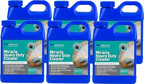 Miniatura 12 de Miracle Sealants Limpiador Miracle para Piedra y Azulejo de Alta Resistencia, No Ácido, Limpiador de Azulejos y Piedra y Removedor de Vaho, 1 Cuadro