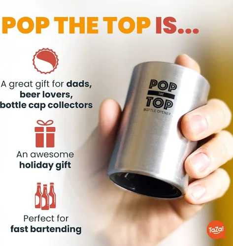 Miniatura 4 de Abrebotellas de cerveza Pop-the-Top (Negro): Abridor automático de tapas de botellas, herramienta de barra de presionar hacia abajo para que salte