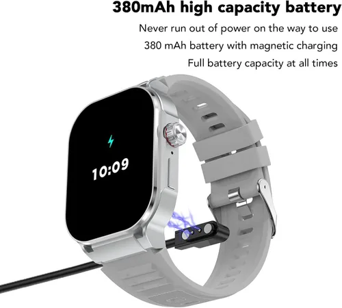 Miniatura 5 de Reloj inteligente para hombres y mujeres, pantalla HD de 2.06 pulgadas, llamada Bluetooth, recordatorio de llamadas entrantes, múltiples