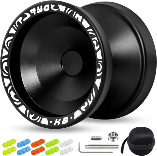 X6 Yoyo profesional de trucos para niños y principiantes, Yoyo 6061 Responsive Yoyos de aleación de aluminio con rodamiento KK, eje, bolsa, 10