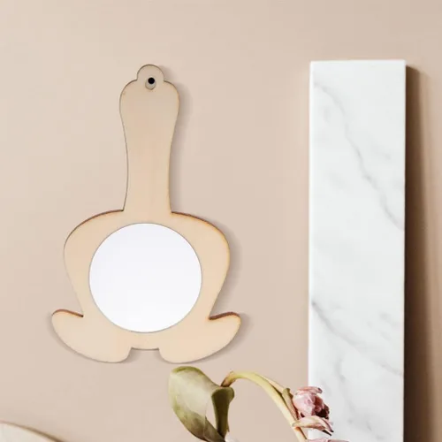 Miniatura 4 de Kisangel 10 espejos de mano pequeños de madera para niños y niñas, espejos de manualidades sin terminar para actividades familiares y proyectos
