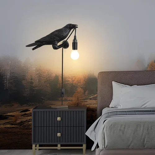 Miniatura 6 de Lámpara de mesa EPPARA Cuervo, lámpara gótica de cuervo, luz de mesa ajustable para pájaros, lámpara de aplique para pared para dormitorio sala