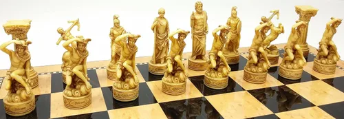 Miniatura 4 de Mitología griega Dioses pintado a mano juego de ajedrez W/17" Gloss Junta de almacenamiento