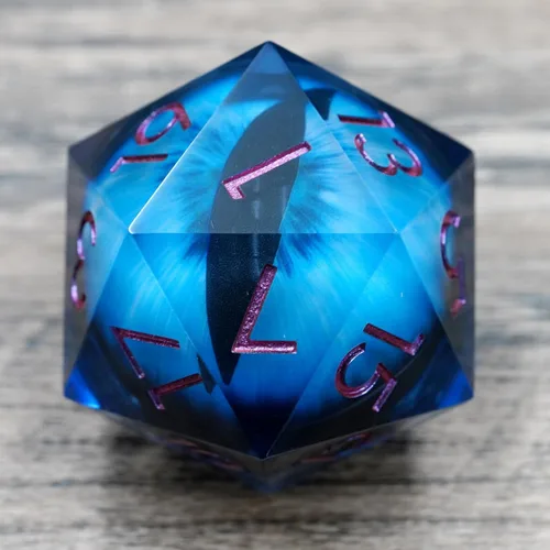 Sharp Edge Eyeball D20 - Dados individuales grandes de 1.76 pulgadas con estuche de regalo, dados de ojo móvil de dragón para Calabozos y Dragones
