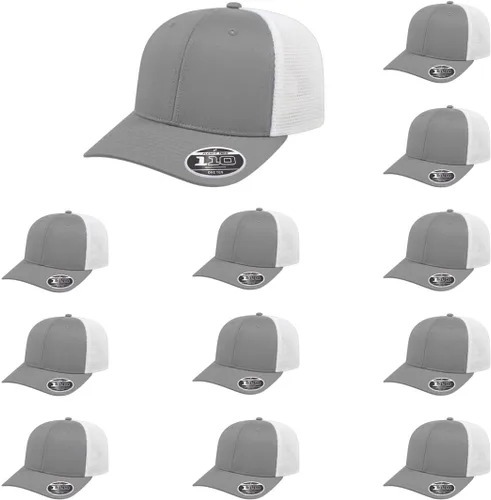 Miniatura 136 de Cap America i8502 Flexfit 110 Premium - Gorra de camionero de perfil medio con 6 paneles de malla trasera con protección UV y cierre ajustable Azul