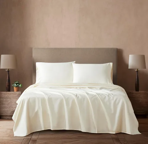 Miniatura 9 de Linen Closet Juego de sábanas de algodón Supima de 800 hilos, 4 piezas, tamaño matrimonial, blanco ártico