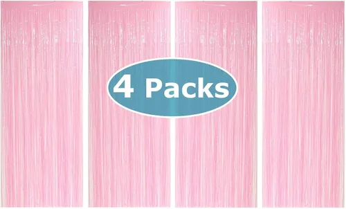Miniatura 51 de Allgala 4PK Metálico Oropel-Fiesta Foto Telón Cortinas Puerta Franja Decoración-Turquesa-BD52312
