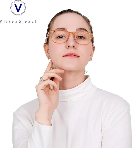 Miniatura 5 de VisionGlobal Lentes de bloqueo de luz azul para mujeres/hombres, antifatiga ocular, lectura de computadora, gafas de TV, elegante marco cuadrado