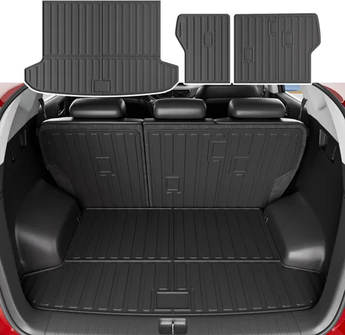 Miniatura 16 de xipoqix Alfombrilla de maletero con respaldo Compatible con forros de carga Jeep Cherokee 2019-2023 de TPE, protector de asiento trasero de repuesto