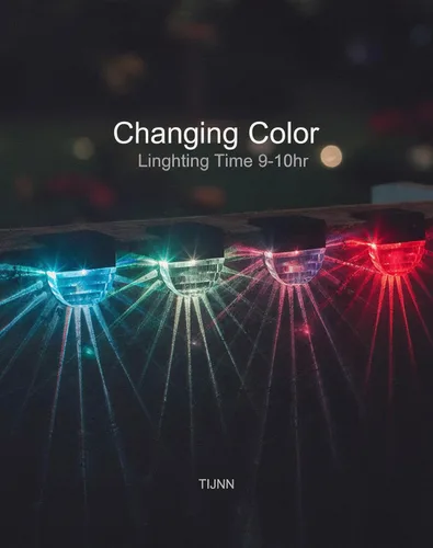 Miniatura 3 de TIJNN - Luces solares para terraza al aire libre, luces impermeables LED para vallas para escalones, patio, jardín, decoración de patio - paquete