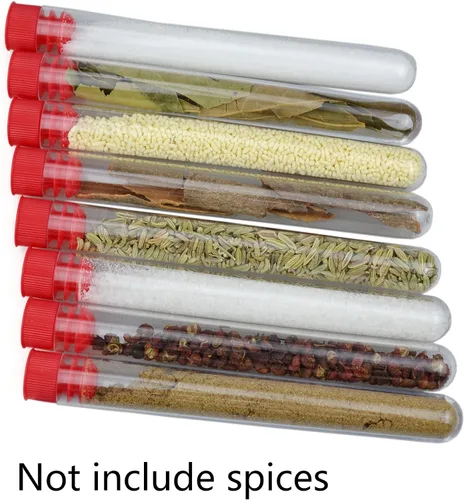 Miniatura 4 de Kit de especias de viaje con estuche, 8 tubos vacíos para exteriores, camping, senderismo, viajes, rollo ultraligero organizador de especias