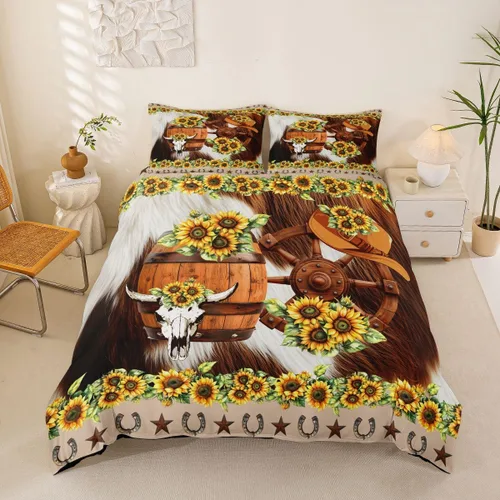 Miniatura 19 de Juego de funda de edredón de oso para niños, juego de ropa de cama de animales salvajes para niños, naturaleza, vida silvestre, oso, pájaro, juego