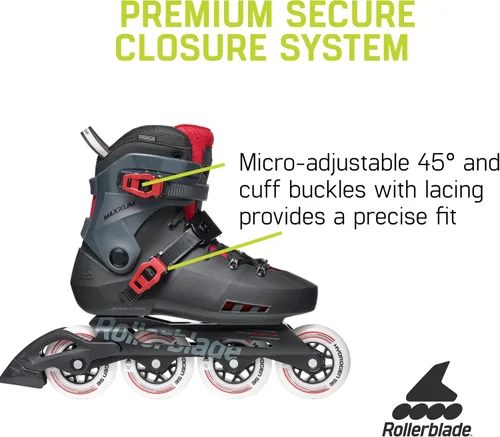 Miniatura 4 de Rollerblade Maxxum XT - Patines en línea urbanos para hombre, color negro y rojo, patines en línea de rendimiento