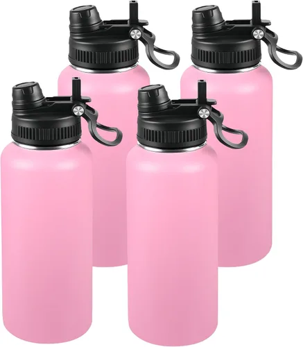 Miniatura 79 de Botella de agua aislada de 22 onzas, tapa 2 en 1 a prueba de fugas (sorbo/pajilla) + asa, botella de acero inoxidable para deportes, viajes, trabajo