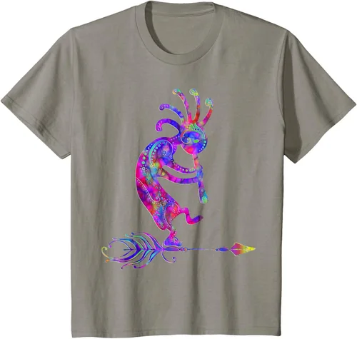 Miniatura 35 de Native American Kokopelli With Feather 2 - Camiseta Fan Fun, Negro, S