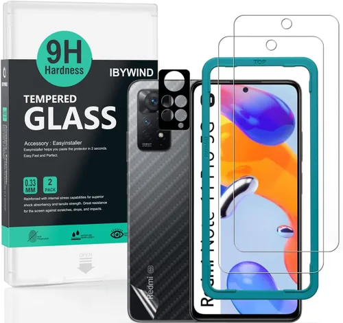 Miniatura 11 de Ibywind Protector de pantalla para Redmi Note 10 4G/Note 10 (no para Samsung Galaxy Note 10), con 2 piezas de vidrio templado, 1 protector de lente