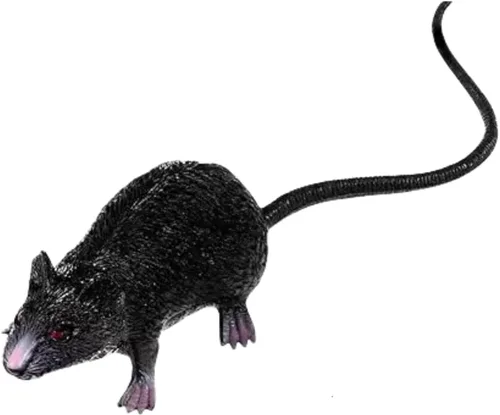 JJLFresheners Ratón falso realista, rata espeluznante, broma de Halloween, rata de goma con cola larga, decoraciones espeluznantes para el día de