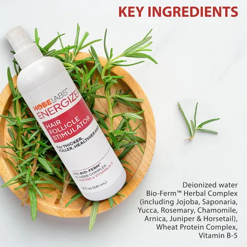 Miniatura 2 de Hobe Labs Energizer - Estimulador de folículos capilares con jojoba y vitamina B-5 para cabello más grueso y completo, 12 onzas
