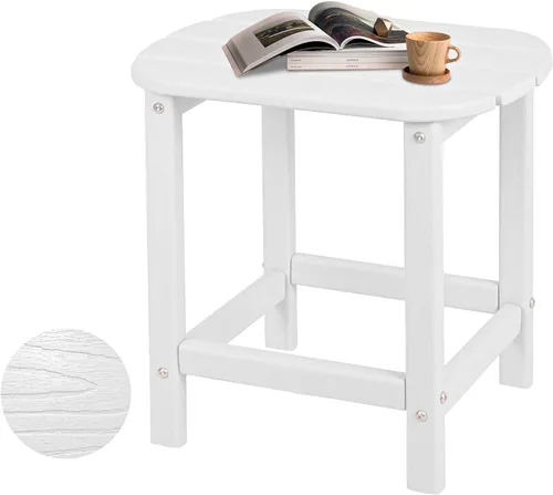 Miniatura 14 de Plawdlik Hdpe - Mesa auxiliar Adirondack para exteriores, con textura de madera, juego para patio, jardín, porche, piscina, patio compuesto, patio
