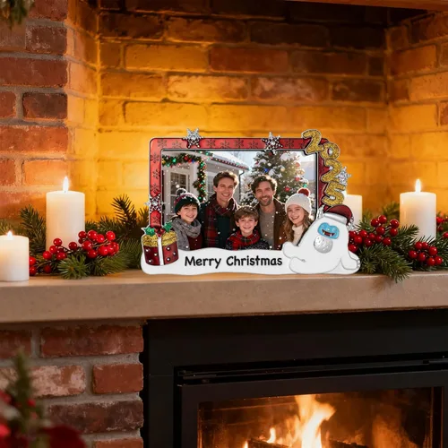 Miniatura 5 de Marco de Fotos Navideño 4x6 - Marco de Fotos 2025 de Metal con Vidrio de Alta Definición, Decoración del Hogar, Regalos de Navidad, Adornos