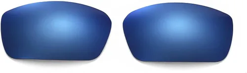 Miniatura 3 de Walleva Dos pares de lentes polarizadas de repuesto para lentes de sol Spy Optic DIRK, rojo fuego + azul hielo, Espejo rojo fuego recubierto