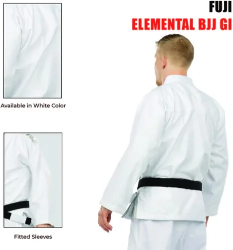 Miniatura 6 de FUJI Elemental Brazilian Jiu Jitsu Gi, uniforme BJJ con Pearl WeaveJacket, hecho de mezcla de algodón Fuji