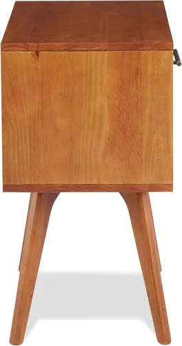Miniatura 3 de Mesita de noche moderna de mediados de siglo con un cajón/construida de madera maciza/acabado castañón