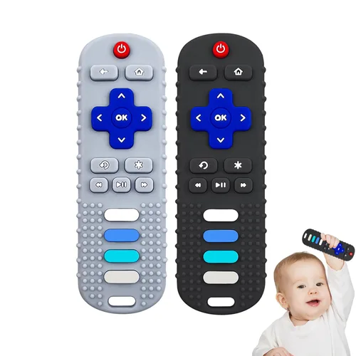 Miniatura 19 de YAPROMO Juguetes de Dentición de Silicona para Bebés, Juguete Control Remoto para Bebés de 3-18 Meses, Juguete de Dentición Control Remoto para Negro