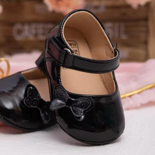 Miniatura 4 de Babelvit Zapatos planos Mary Jane de primera calidad con lazo para bebé, vestido de princesa para boda, zapatos de bautismo, suela de goma, piel