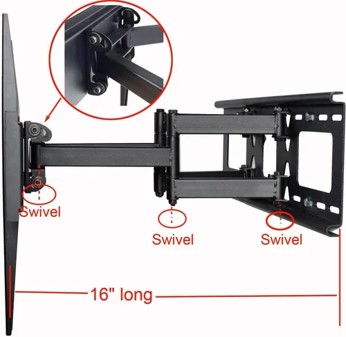 Miniatura 3 de VideoSecu Soporte de pared giratorio inclinable para TV Sharp LC-40LE550 LC-40LE810UN LC-40LE820UN LC-46LE810UN LC-46LE820UN LC-50LE650 LC-52LE810UN