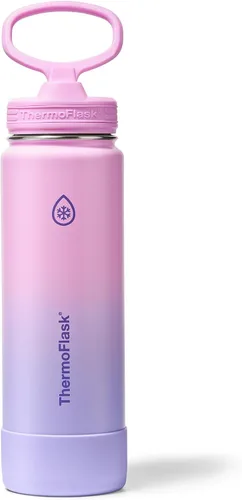 Miniatura 11 de ThermoFlask Botella de agua aislada con tapa de boquilla, a prueba de fugas, botella de agua de acero inoxidable para bebidas frías y calientes