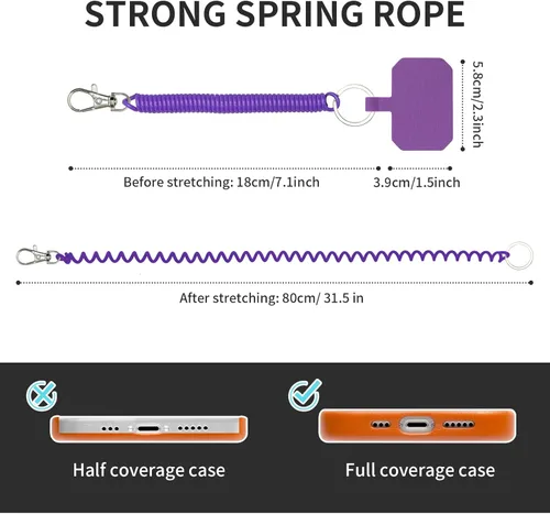Miniatura 5 de HOTEMIA Cordón de teléfono con mosquetón antirrobo, correa anti-caída para exteriores, apto para esquí, senderismo, ciclismo, pesca, escalada, Negro