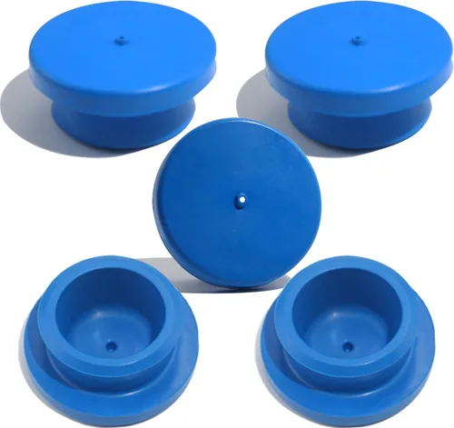 Miniatura 13 de iBroPrat 2 tapas de cubo de aluminio 343-4009 para eje de remolque, 3434009 tapas de cubo de 6 agujeros con tapones de tubo laterales y 2 tapones
