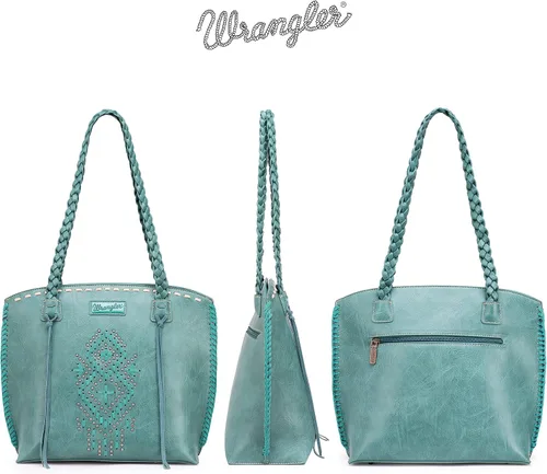 Miniatura 4 de Wrangler Bolso Hobo de gran tamaño tejido a mano con remaches occidentales