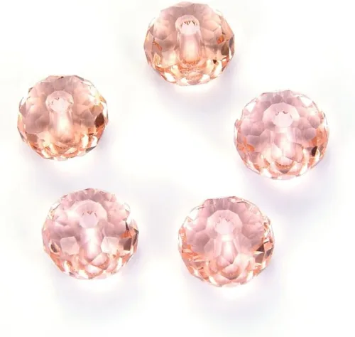 Miniatura 35 de 50 cuentas de cristal Adabele austriaco de 0.394 pulgadas facetadas sueltas Rondelle Siam rojo espaciador compatible con cristales de Swarovski 5040
