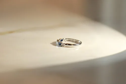 Miniatura 5 de Gin & Grace Anillo de compromiso de aniversario de aniversario de oro blanco de 10 quilates (I1, I2) y zafiro azul para mujer, zafiro
