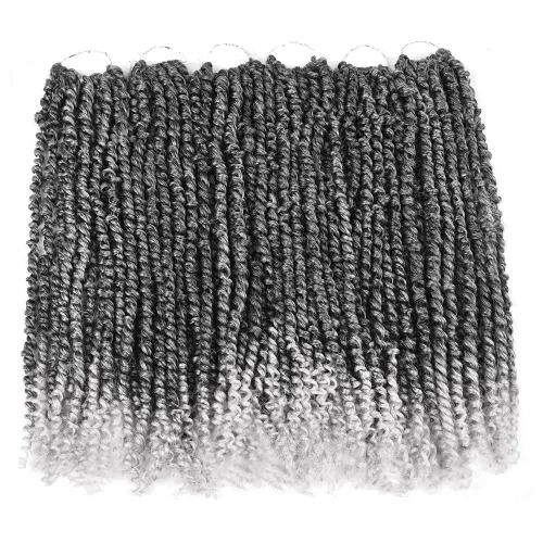 Miniatura 11 de Passion - Manojo de cabello de rizo pequeño, 24 raíces por paquete, 3 paquetes. Cabello pre-torcido para mujeres negras